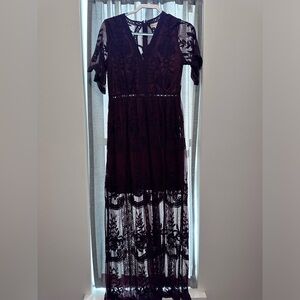 Altar’d State size L burgundy lace dress